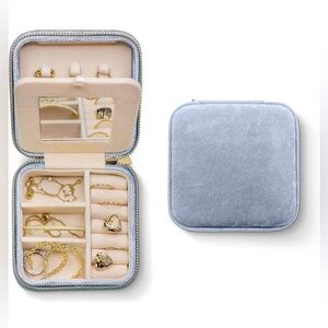 SALE! Light Velvet Blue Jewelry Box
